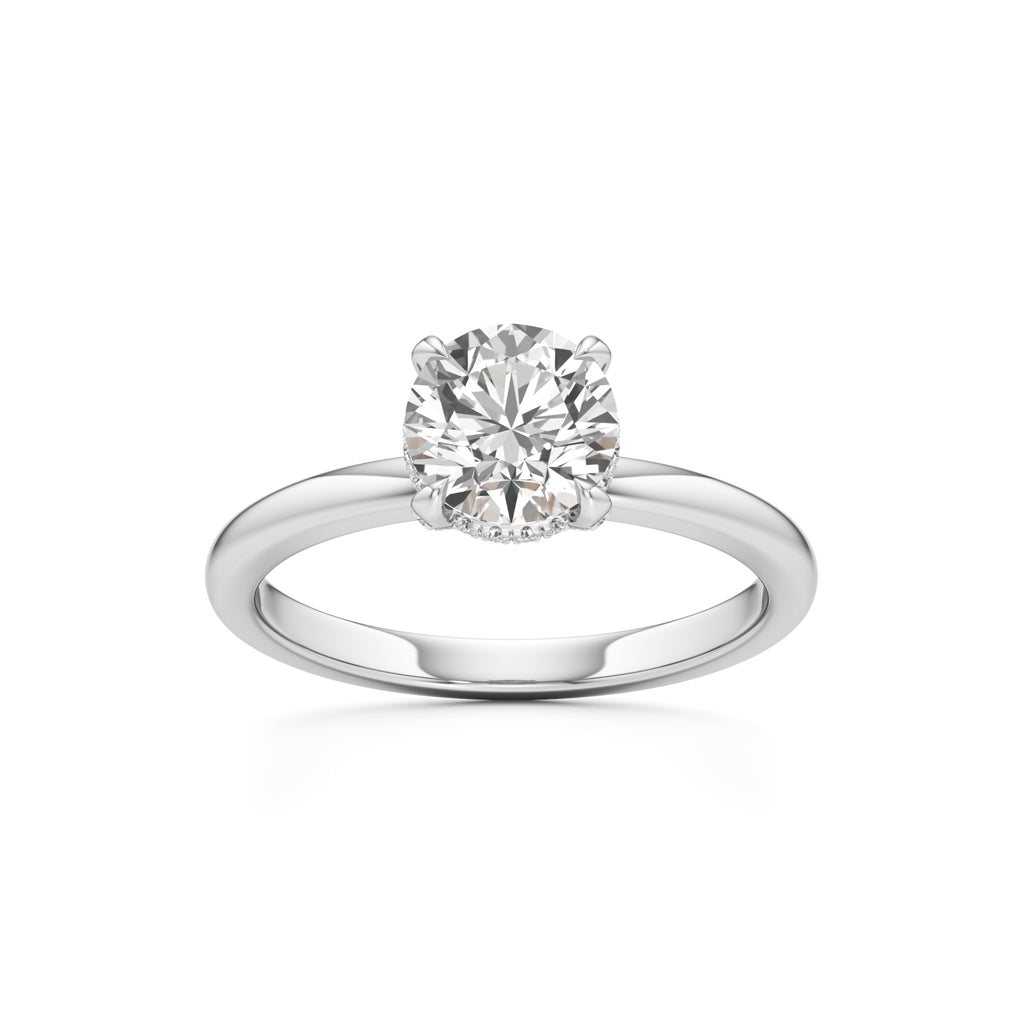 Elevated Diamond Set Solitaire Ring
