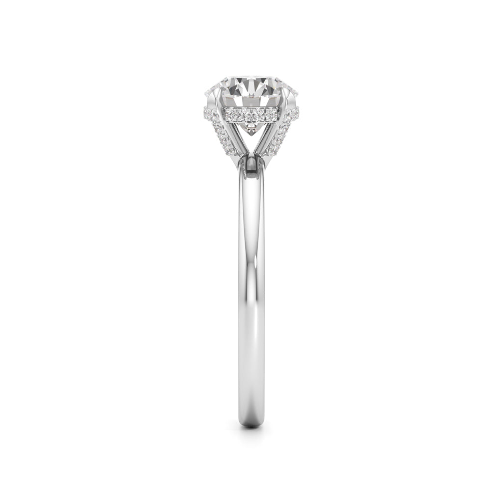 Elevated Diamond Set Solitaire Ring