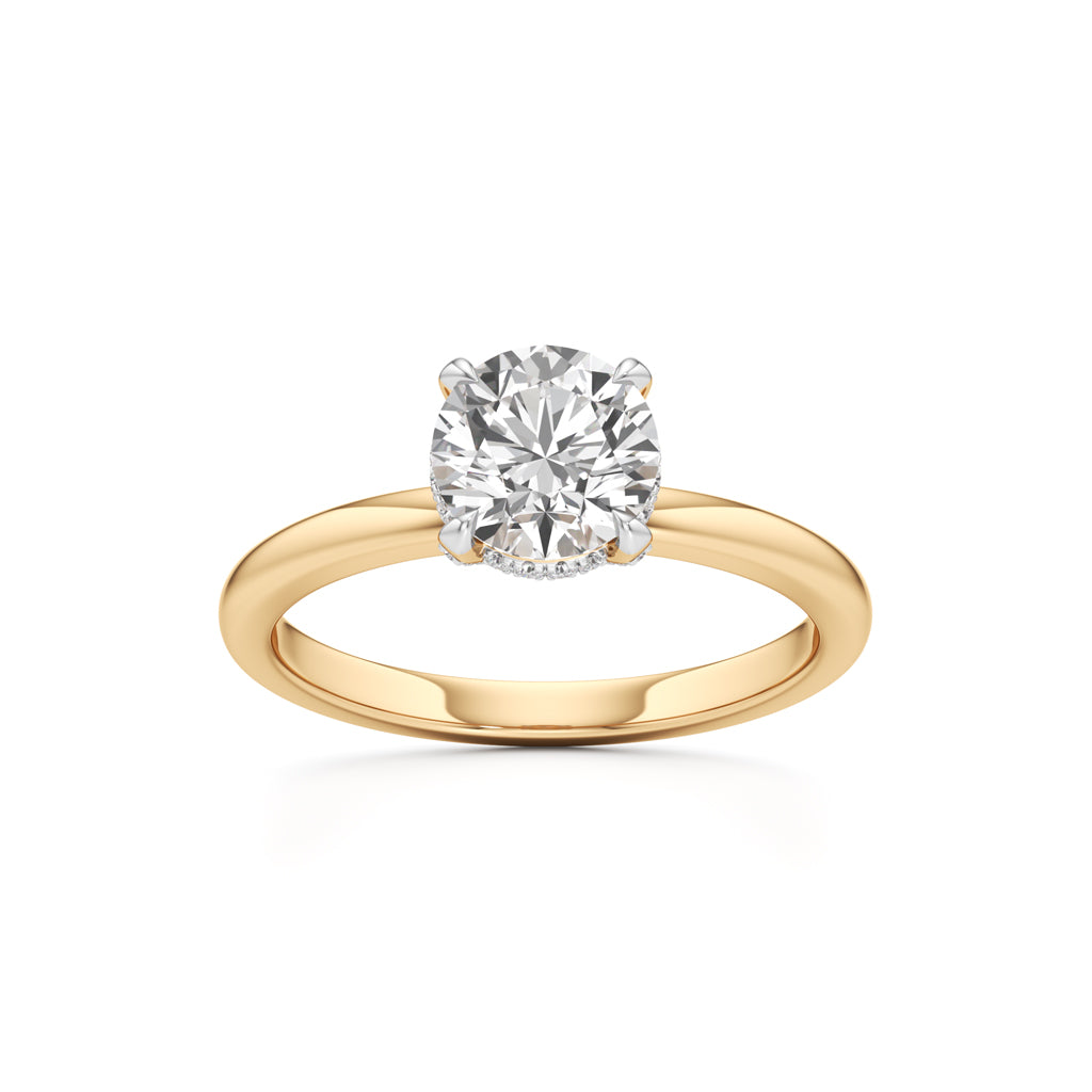 Elevated Diamond Set Solitaire Ring