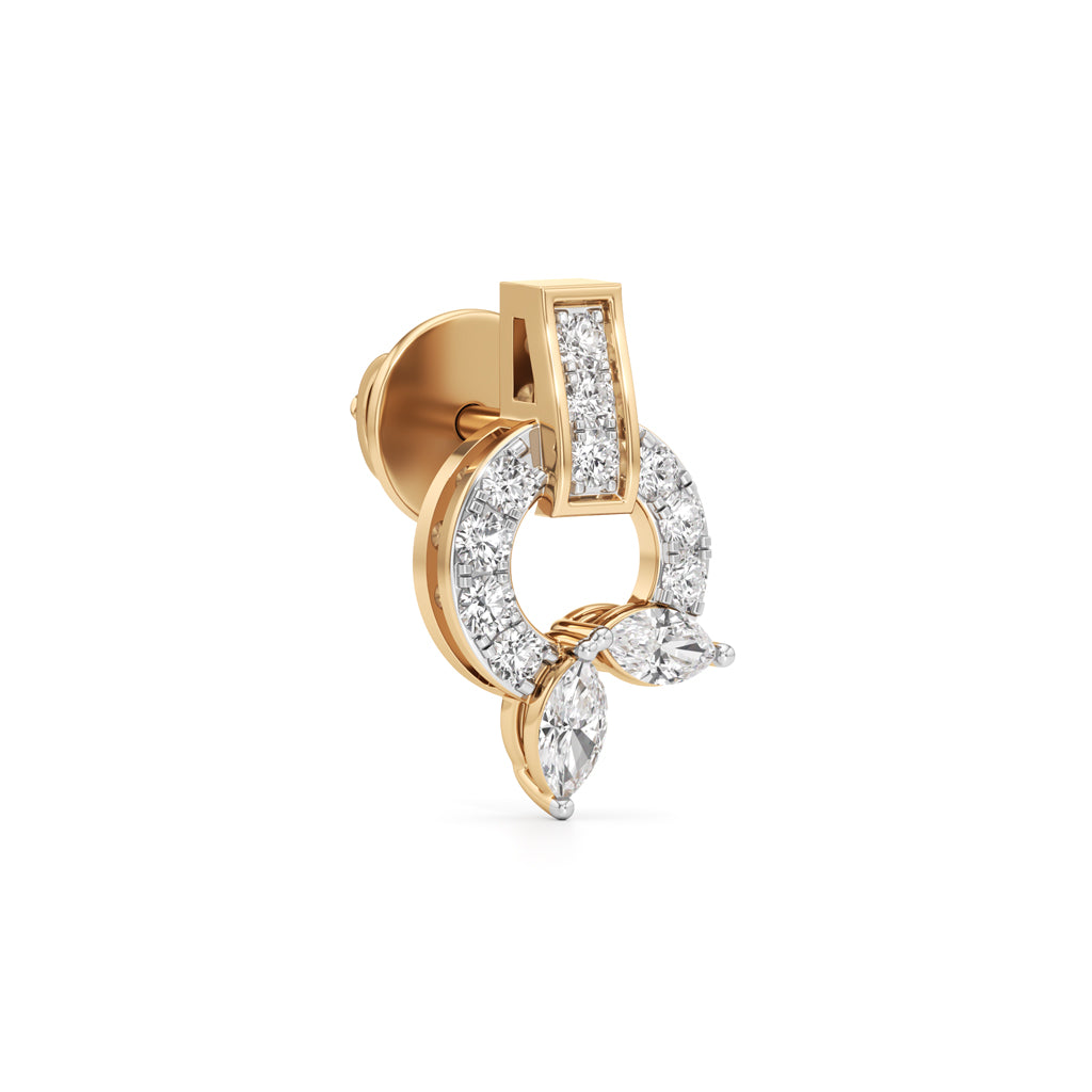 Sky Blue PearCut Pav Flame Drop Earrings in 925 silver 18k Gold Plated