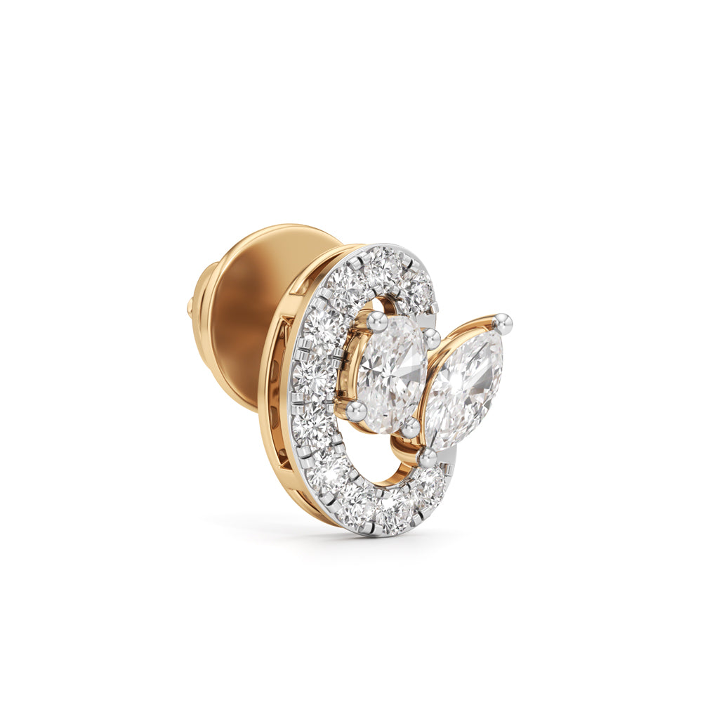 Modern EmeraldCut Halo Studs in 925 silver 18k Gold Plated