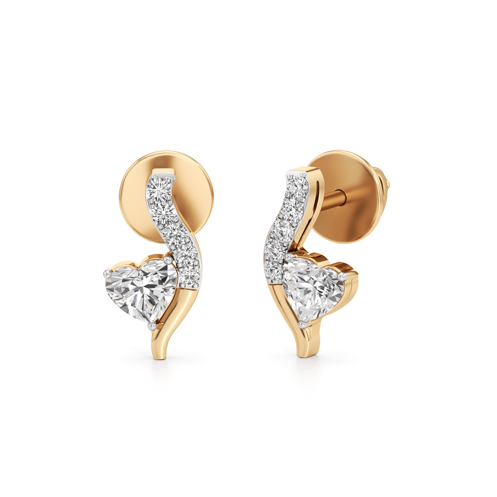 Asymmetrical Emerald Marquise Bloom Studs in 925 silver 18k Gold Plated