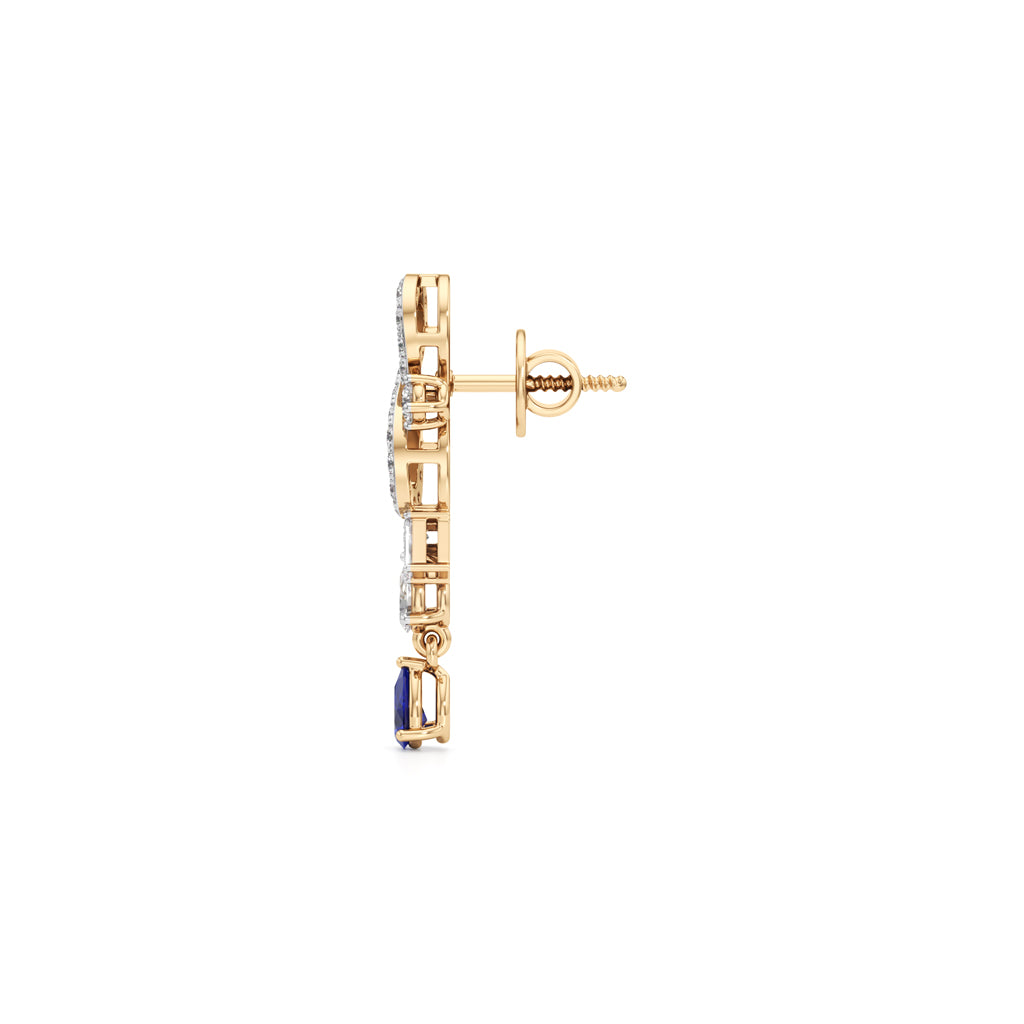 Sapphire Infinity Cascade Drop Earrings in 925 silver 18k Gold Plated