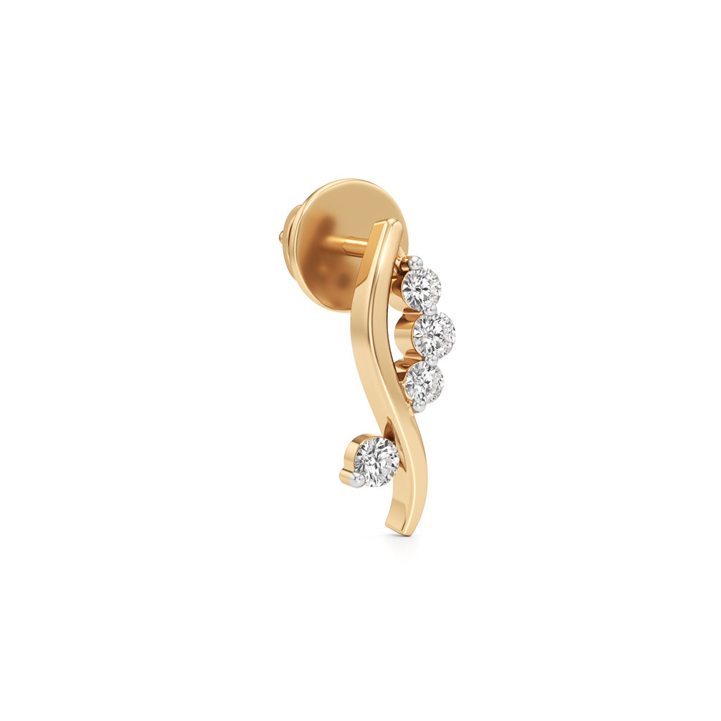 SCurve 925 Silver 18k Gold Vermeil DiamondStyle Studs