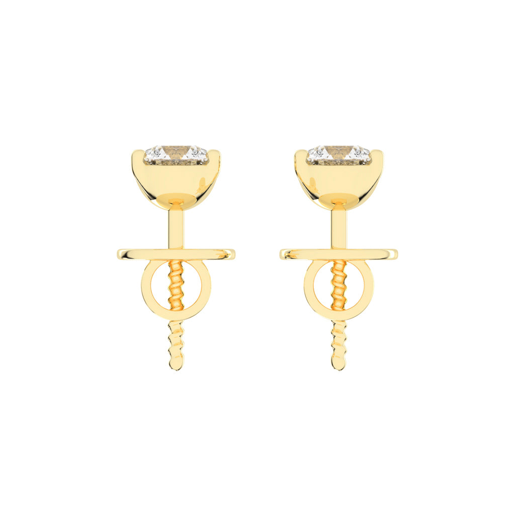 Essential Solitaire 925 Silver 18k Gold Plated Brilliant Stud Earrings