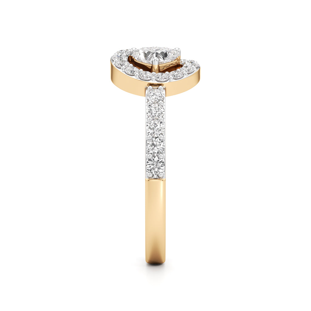 925 Silver 18K Gold Plated Halo Designer DiamondStyle Ring Luxury Statement Jewellery