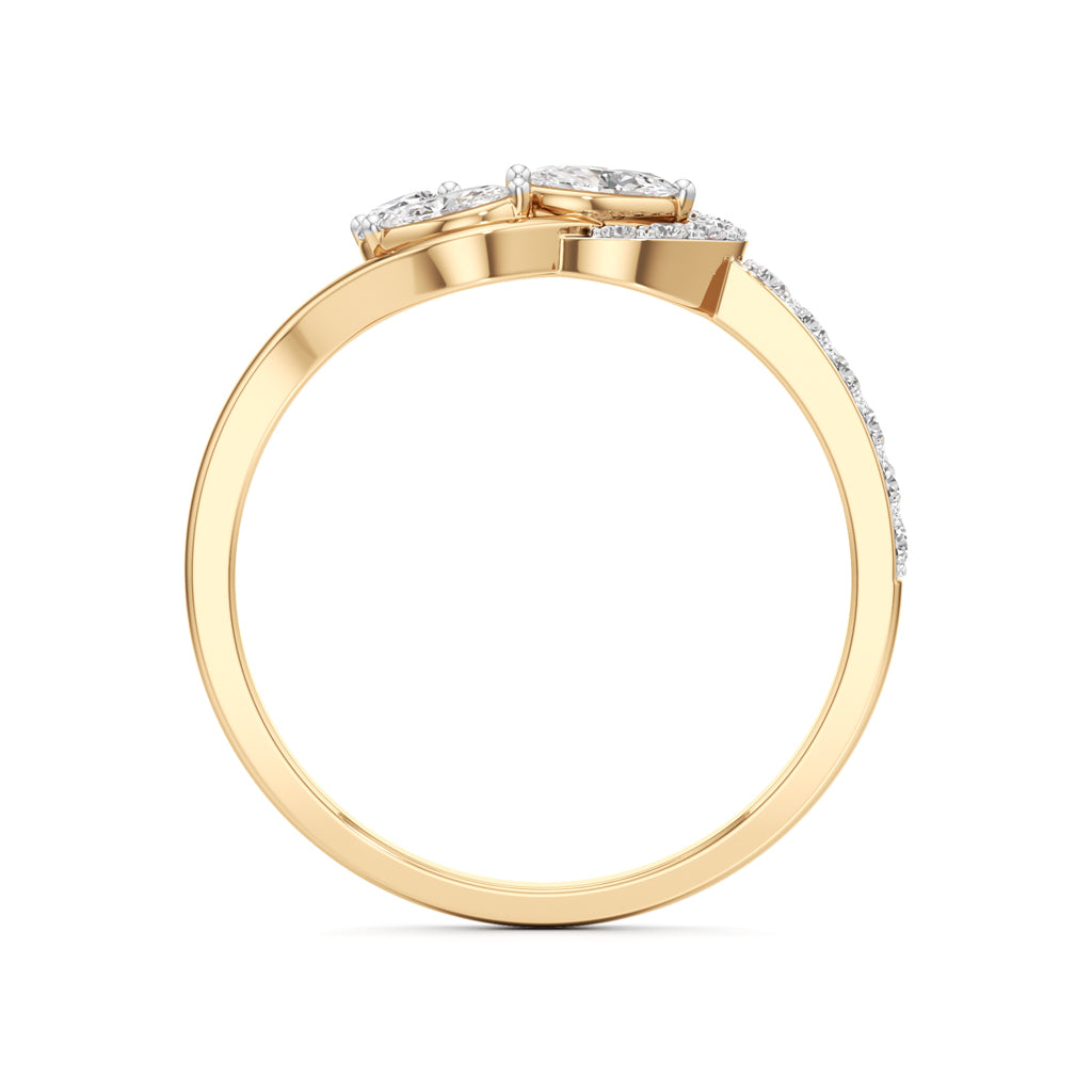 Marquise Infinity Leaf Ring in 925 silver 18k Gold Plated
