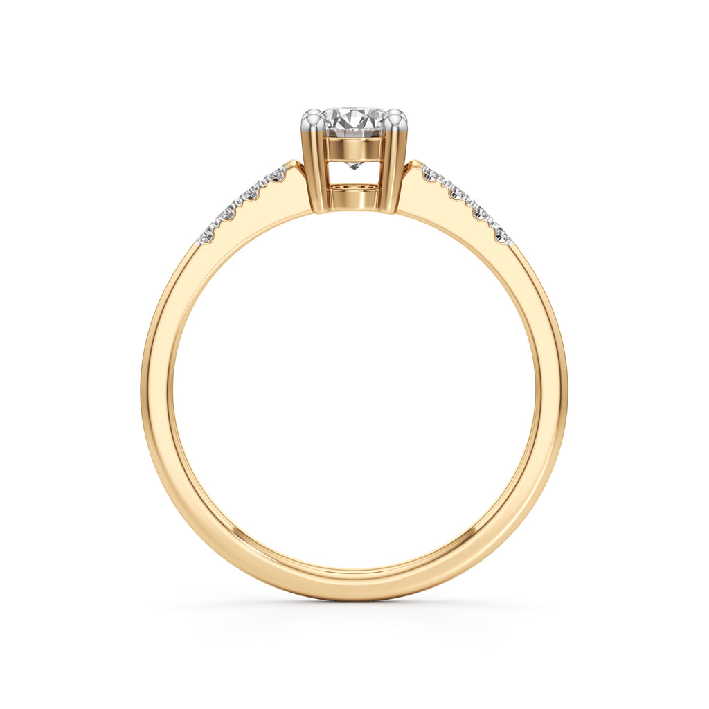 Timeless Solitaire 925 Silver 18k Gold Vermeil Accent Ring