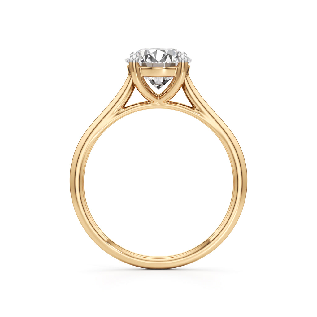 925 Silver 18K Gold Plated Solitaire DiamondStyle Ring Classic Elegant Design