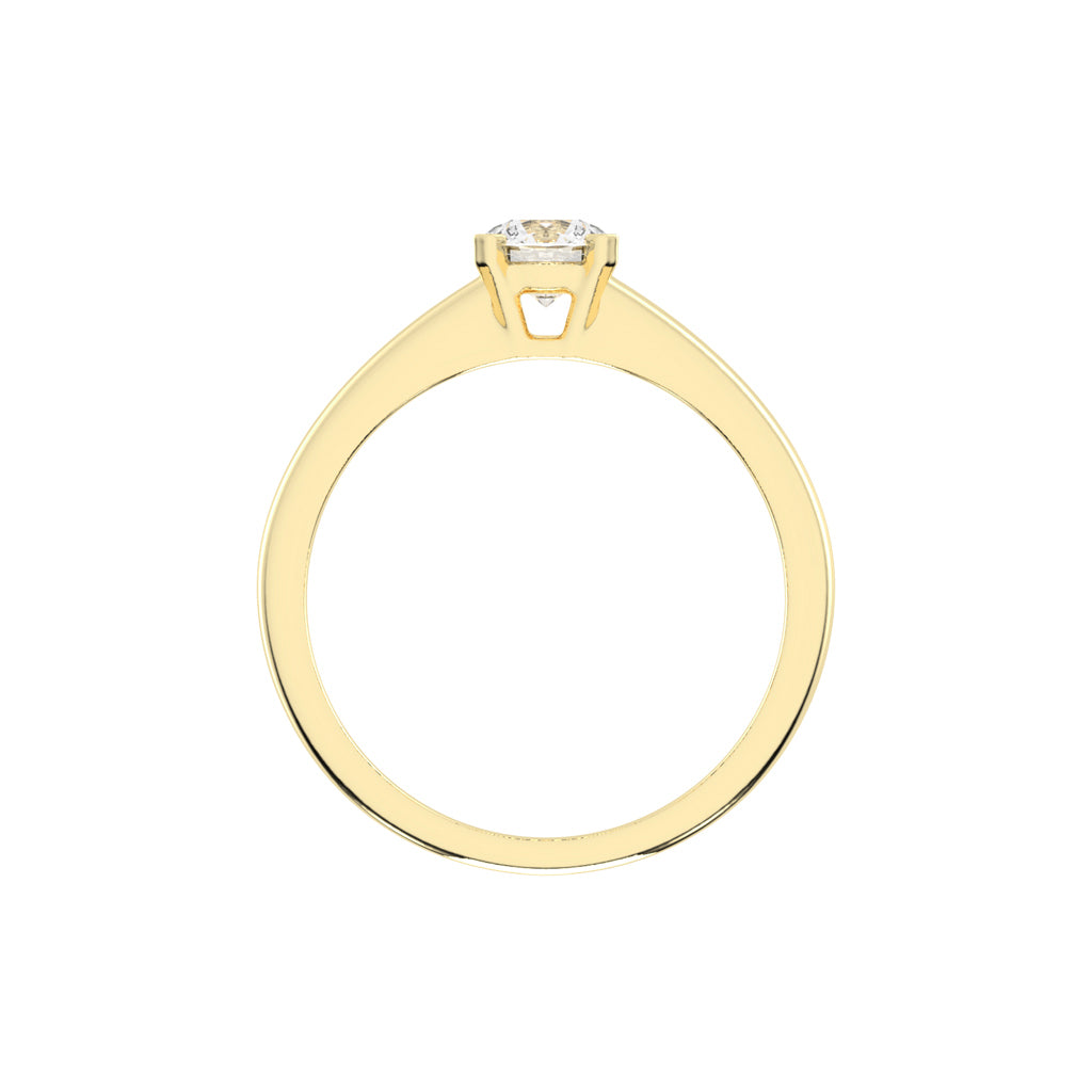 Essential Brilliant Solitaire 925 Silver 18k Gold Plated 5mm Classic Ring