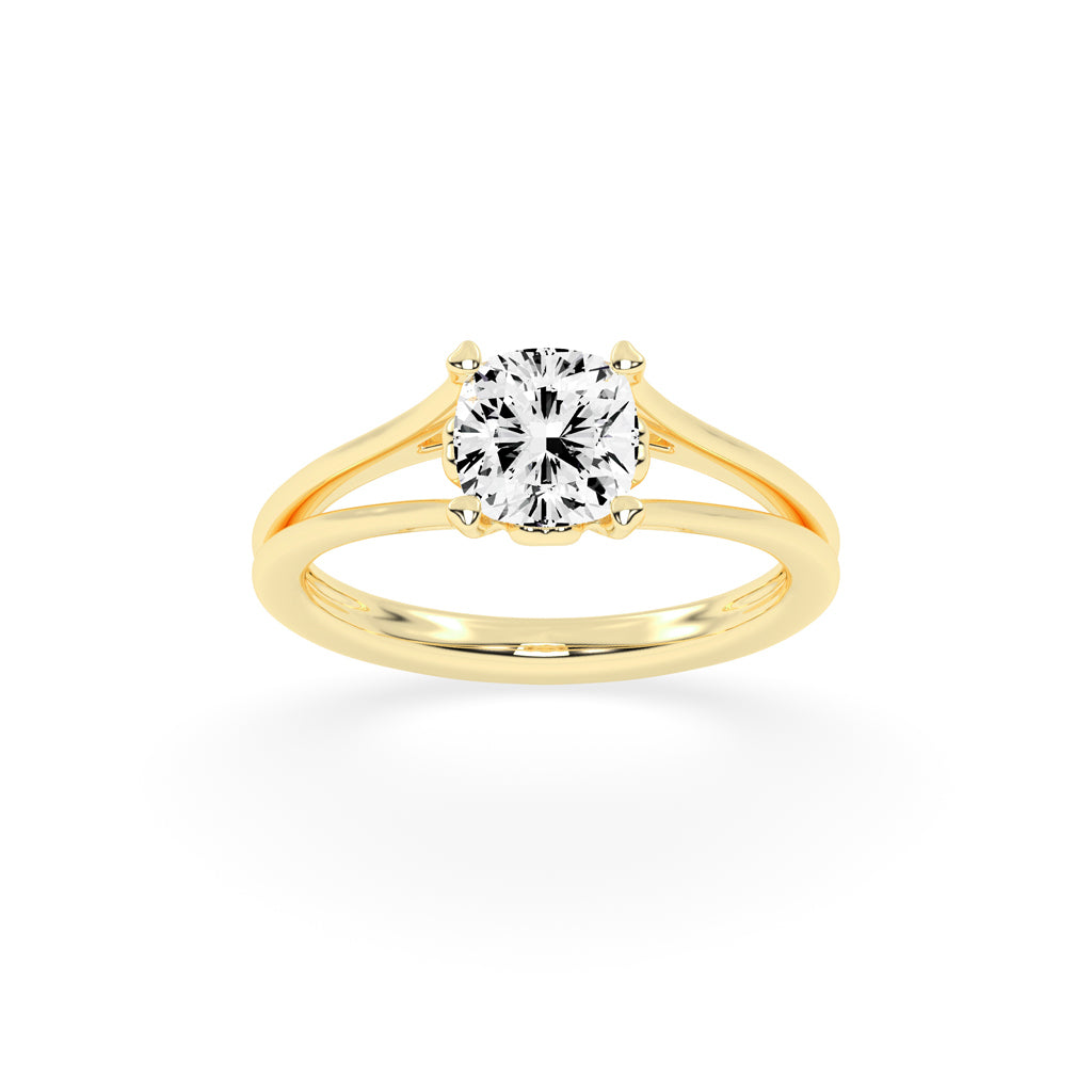 925 Silver 18K Gold Plated Solitaire DiamondStyle Ring Elegant Designer Jewellery
