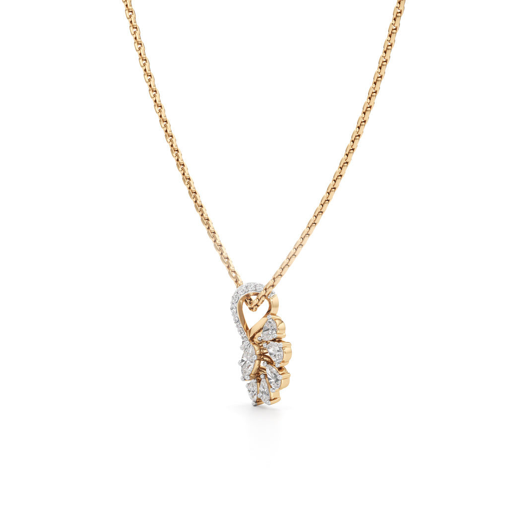 Ethereal Marquise Bloom Necklace in 925 silver 18k Gold Plated