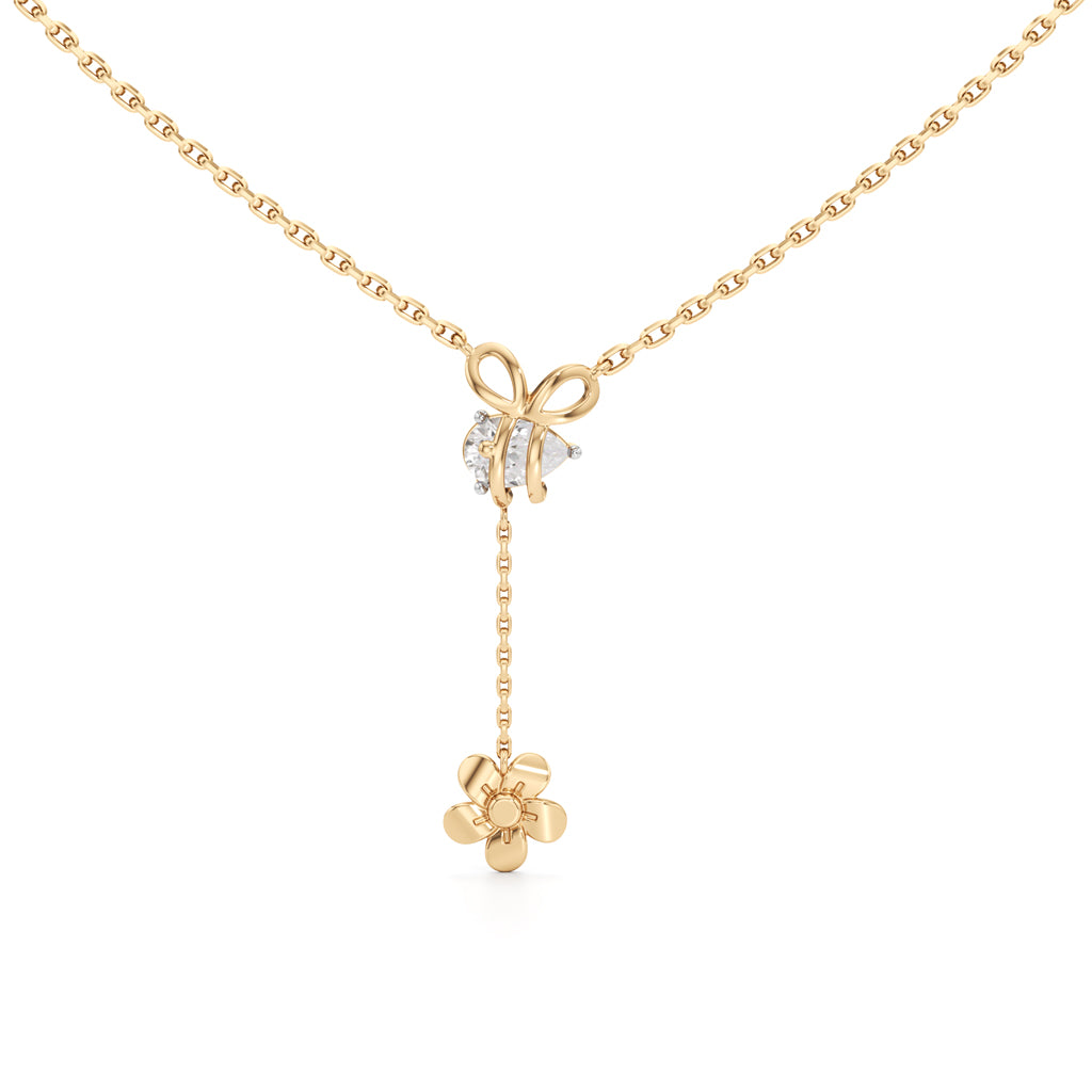 Meadow Muse Drop Necklace 925 Sterling Silver 18k Gold Vermeil Lab Grown Diamond