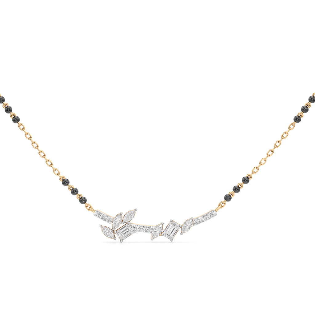 NatureInspired Leaf Mangalsutra 925 Silver 18k Gold Plated
