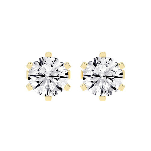 2Ct Round Shape Rose Gold Solitaire Studs Earrings