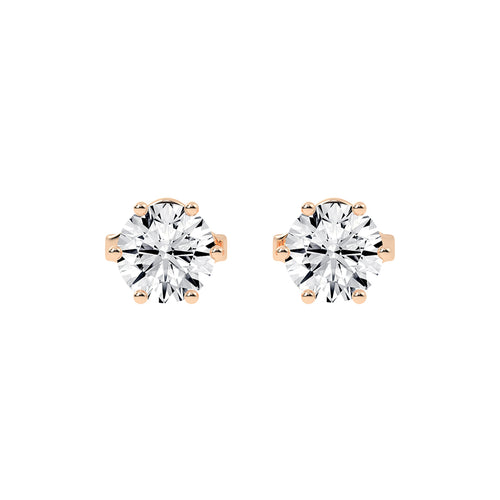 1.25Ct Round Shape Yellow Gold Solitaire Studs Earrings