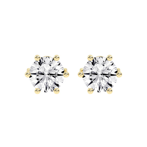 1.25Ct Round Shape Gold Solitaire Studs Earrings