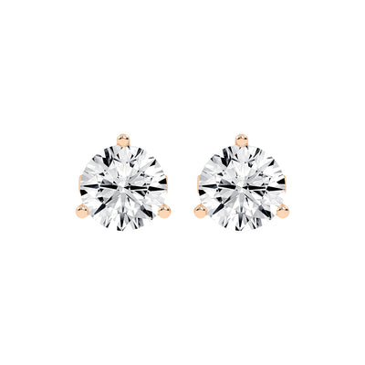 2.25Ct Round Shape Rose Gold Solitaire Studs Earrings