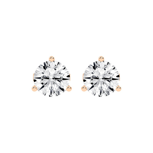 2.25Ct Round Shape Rose Gold Solitaire Studs Earrings