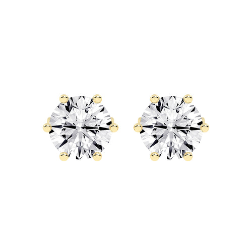 2Ct Round Shape Gold Solitaire Studs Earrings