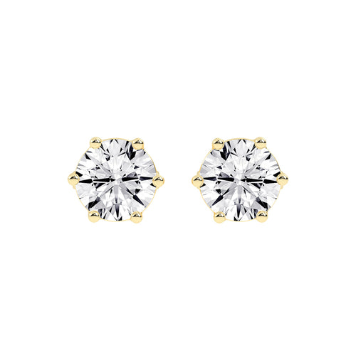 2Ct Round Shape Rose Gold Solitaire Studs Earrings