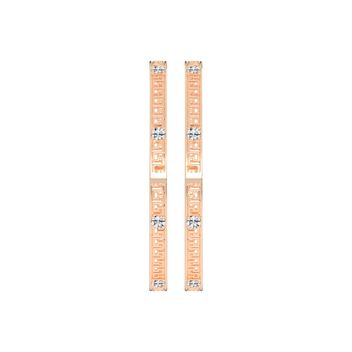 Luxury Diamond Accented Greek Key Eternity Bangle Bracelet  Elegant Yellow Gold Geometric Statement Jewelry