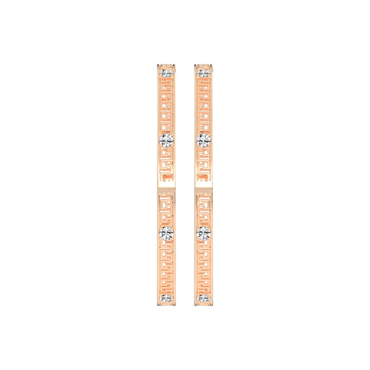 Luxury Diamond Accented Greek Key Eternity Bangle Bracelet  Elegant Yellow Gold Geometric Statement Jewelry