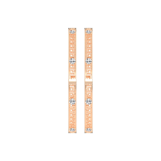 Luxury Diamond Accented Greek Key Eternity Bangle Bracelet  Elegant Yellow Gold Geometric Statement Jewelry