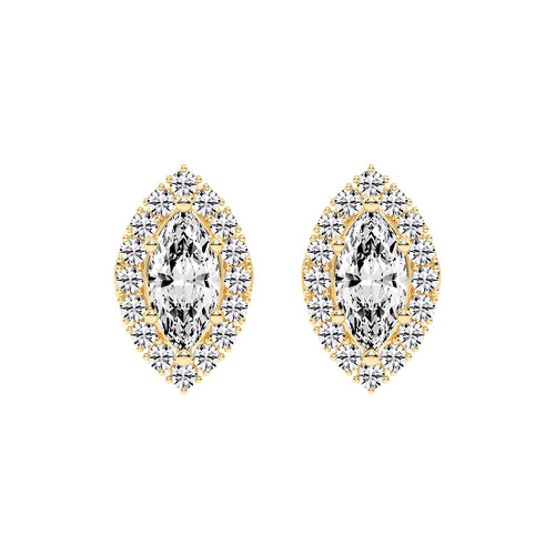 Elegant Marquise Halo Stud Earrings
