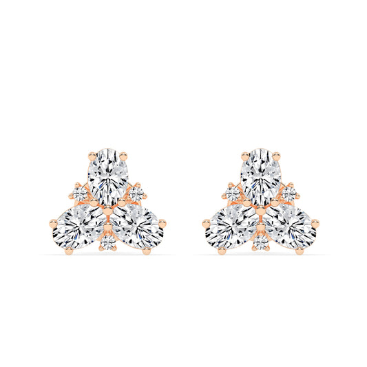 Trilogy Blossom Sparkle Stud Earrings