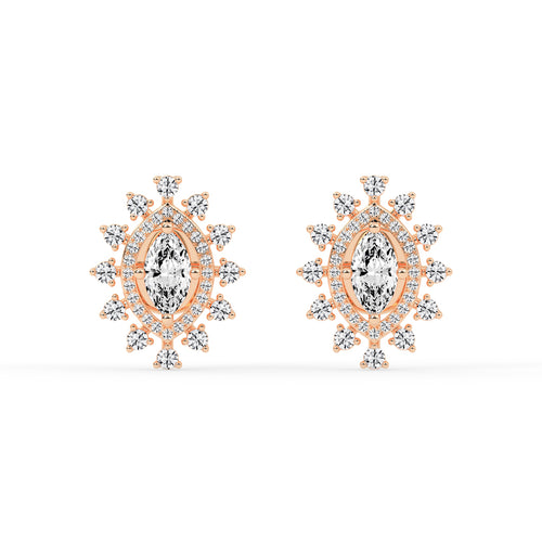 Sunburst Marquise Sparkle Stud Earrings