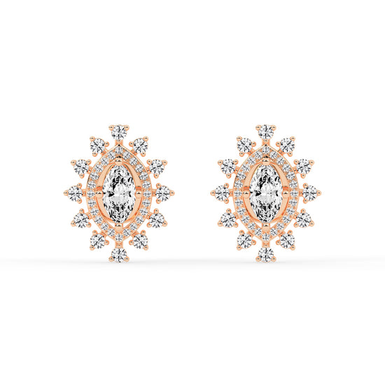 Sunburst Marquise Sparkle Stud Earrings