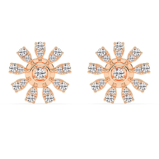 Glimmering Floral Burst Stud Earrings