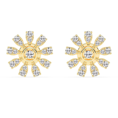 Glimmering Floral Burst Stud Earrings