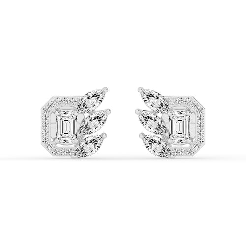 Geometric Bloom Halo Stud Earrings