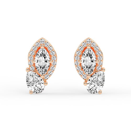 Luminous Duo Sparkle Stud Earrings