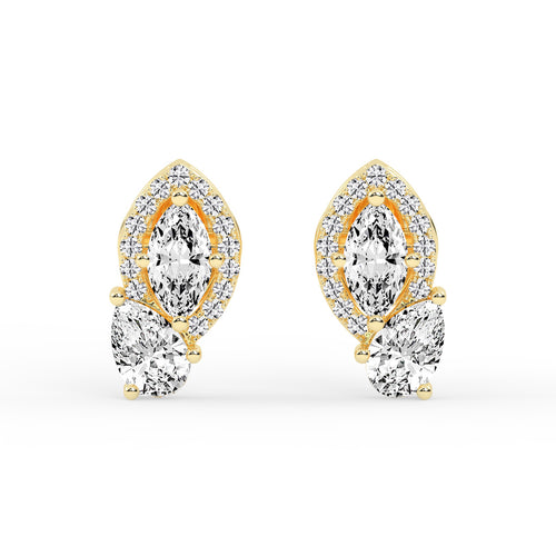 Luminous Duo Sparkle Stud Earrings