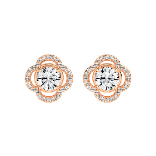 Clover Bloom Halo Stud Earrings