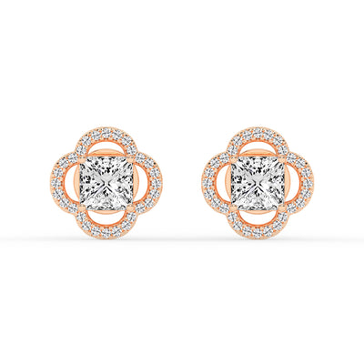 Geometric Bloom Accent Stud Earrings