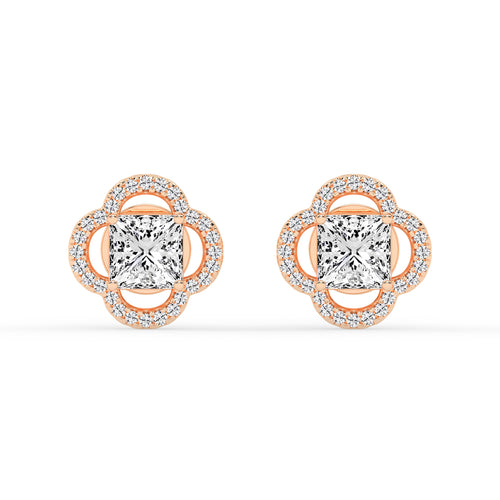 Geometric Bloom Accent Stud Earrings