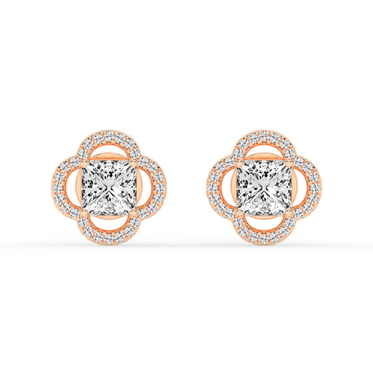Geometric Bloom Accent Stud Earrings