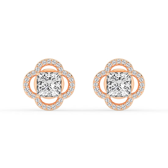 Geometric Bloom Accent Stud Earrings