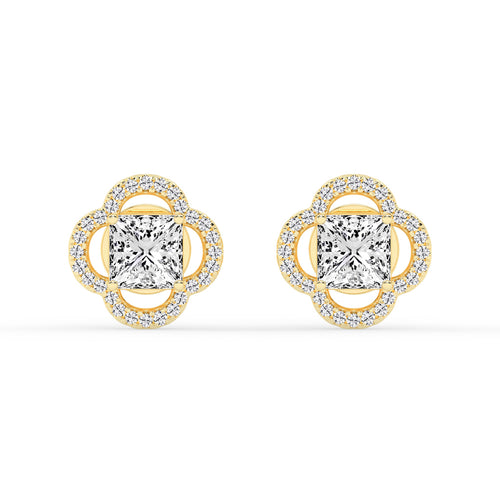 Geometric Bloom Accent Stud Earrings