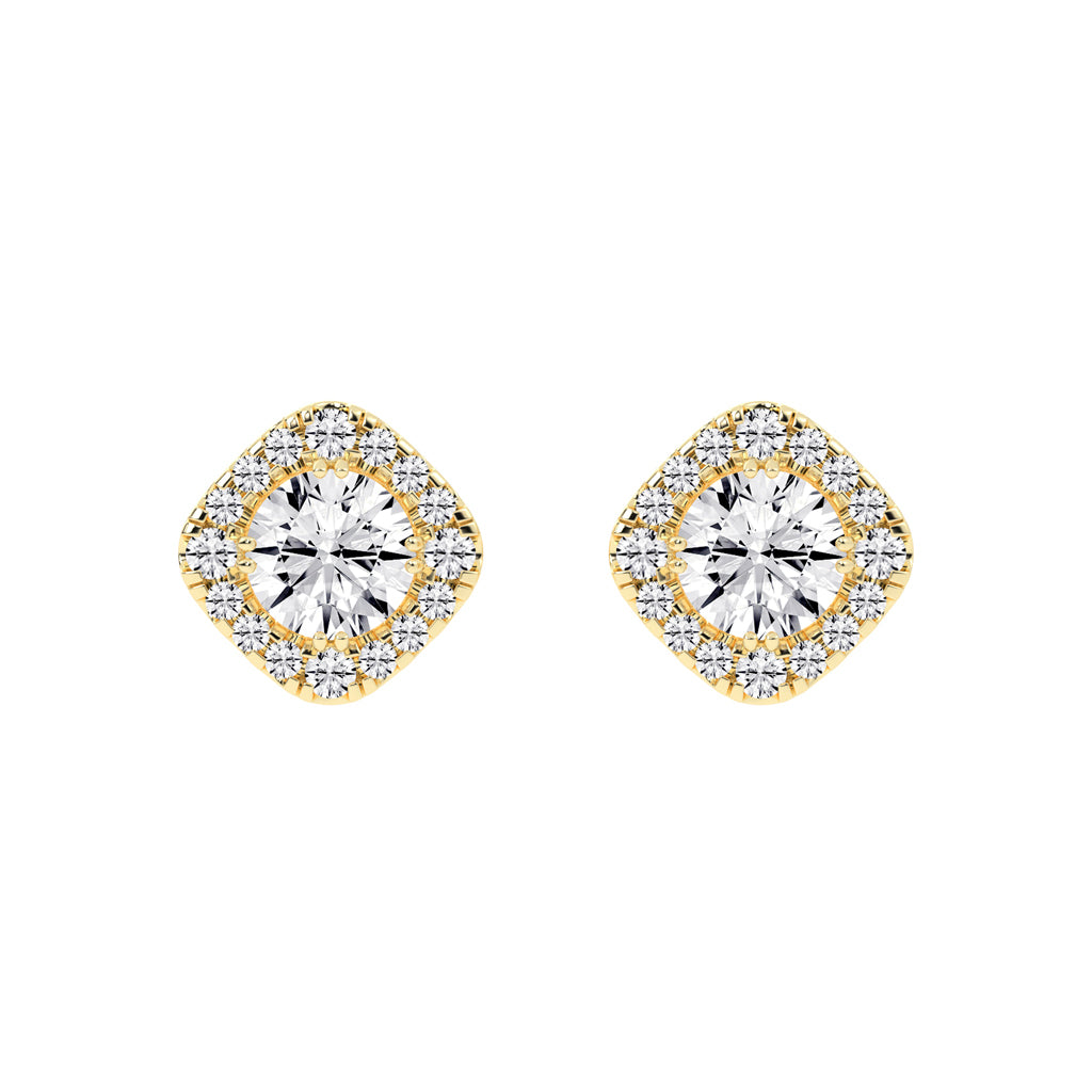 Radiance Crest â€“ Cushion Halo Studs
