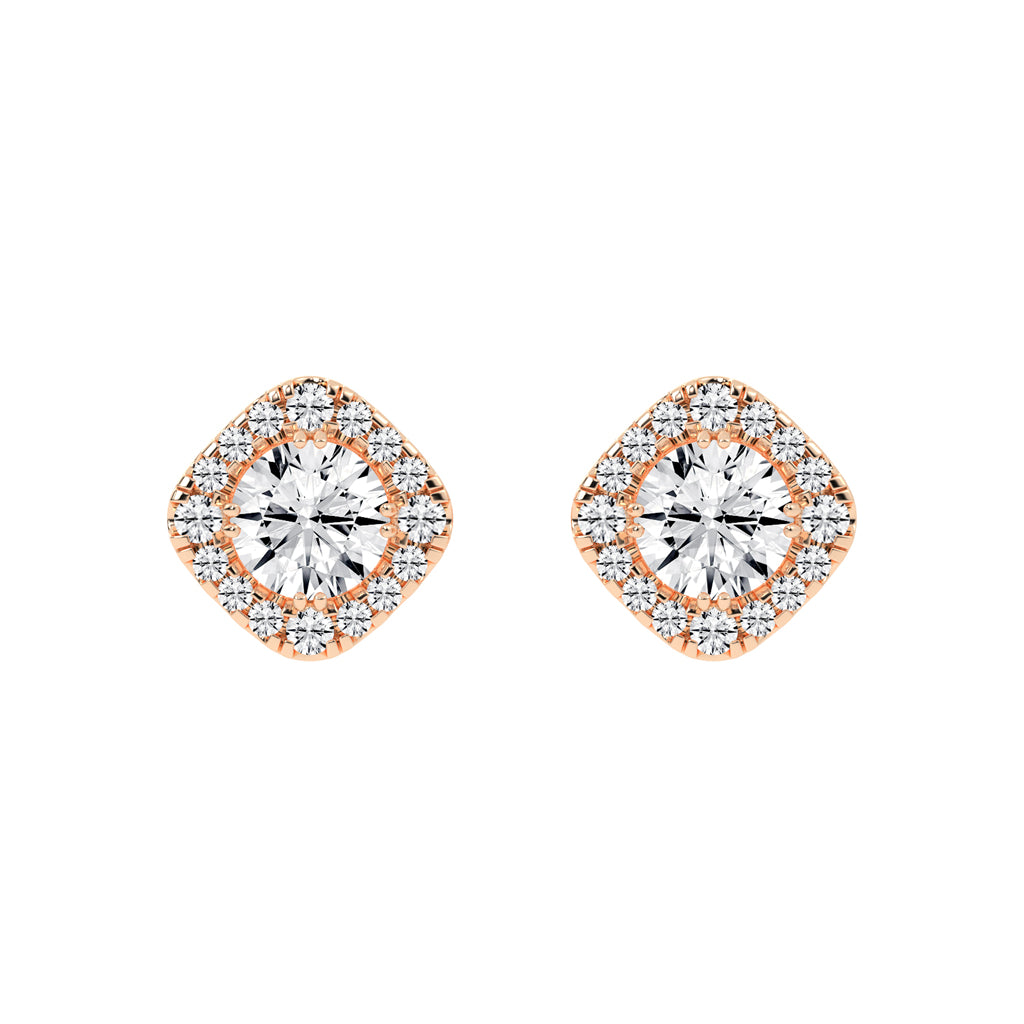 Radiance Crest â€“ Cushion Halo Studs