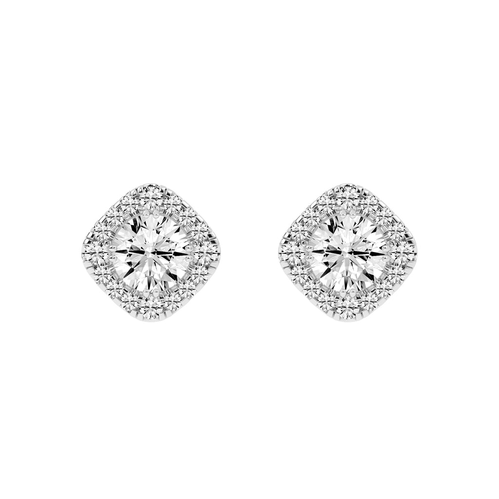 Radiance Crest â€“ Cushion Halo Studs