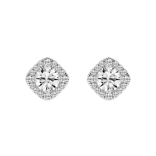 Radiance Crest â€“ Cushion Halo Studs