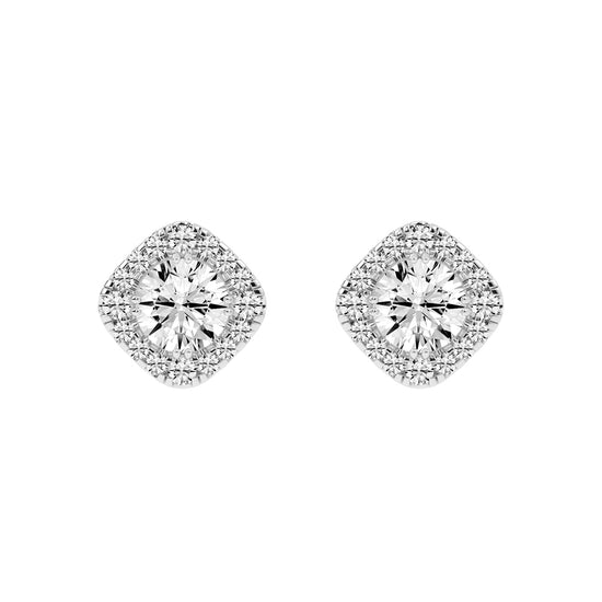 Radiance Crest â€“ Cushion Halo Studs