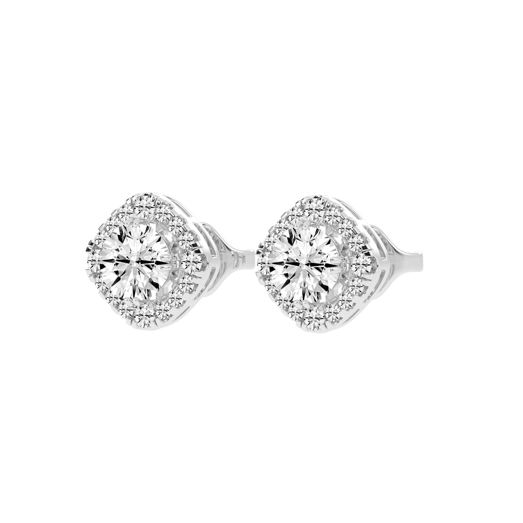 Radiance Crest â€“ Cushion Halo Studs