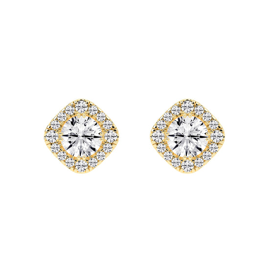 Radiance Crest â€“ Cushion Halo Studs
